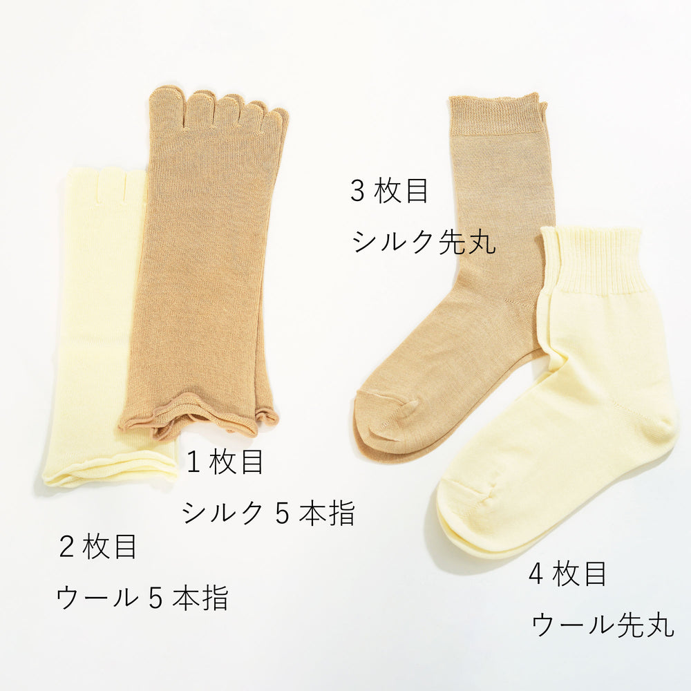 PERFECT SET of Four Pairs of HIETORI Detox Socks in Layers