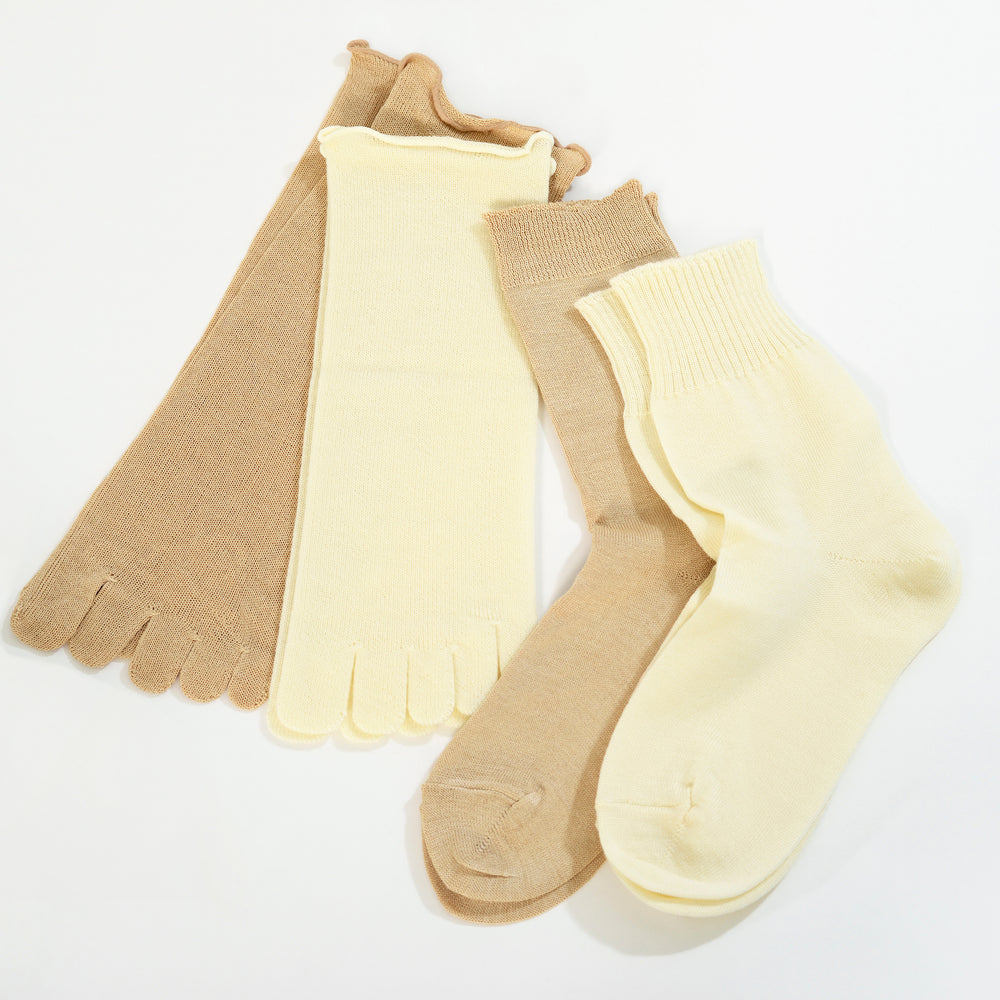 PERFECT SET of Four Pairs of HIETORI Detox Socks in Layers