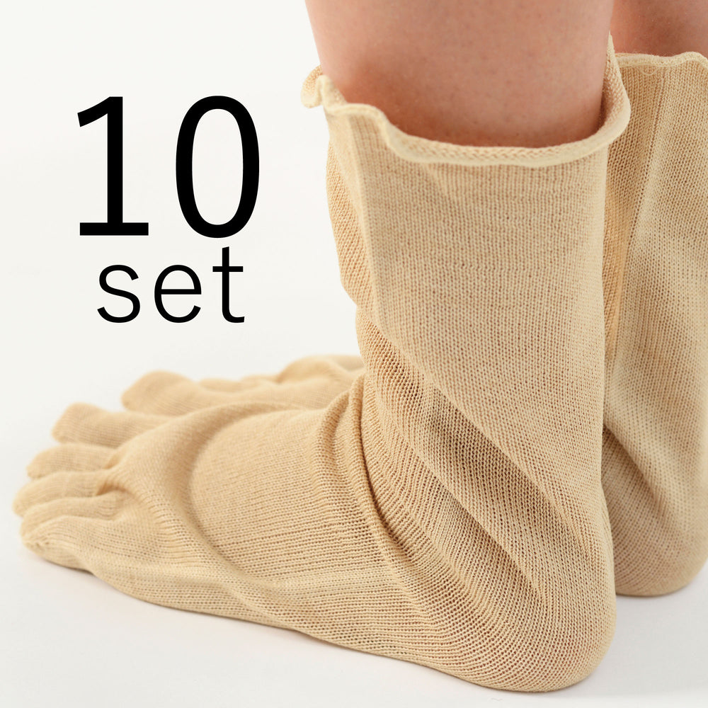 HIETORI  Series Yasan Wild Silk Toe Socks (Thick) 10 pair set