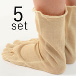HIETORI (Detox) Series   Yasan Wild Silk Toe Socks (Thick) 5 pair set