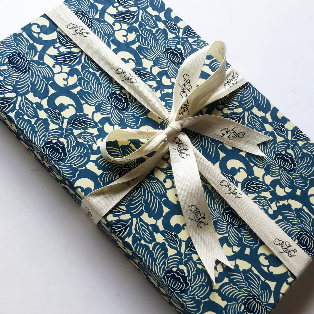 ORIME Yuzen paper gift box  Indigo
